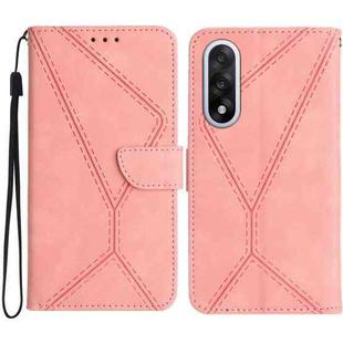 For OnePlus Nord 5 5G / Ace 5 Ultra Stitching Embossed Leather Phone Case(Pink)