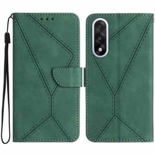 For OnePlus Nord 5 5G / Ace 5 Ultra Stitching Embossed Leather Phone Case(Green)