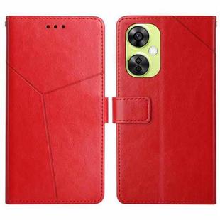 For OnePlus Nord CE 3 Lite Y-shaped Pattern Flip Leather Phone Case(Red)