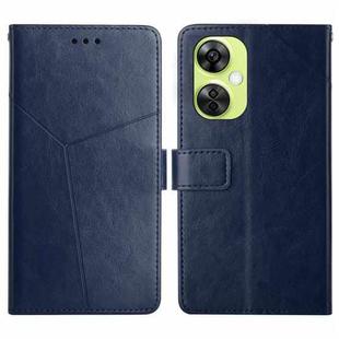 For OnePlus Nord CE 3 Lite Y-shaped Pattern Flip Leather Phone Case(Blue)