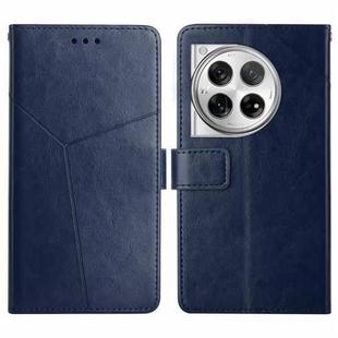 For OnePlus 12 5G Global Y-shaped Pattern Flip Leather Phone Case(Blue)