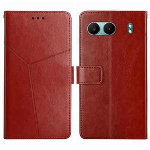 For OnePlus Nord 4 5G Y-shaped Pattern Flip Leather Phone Case(Brown)