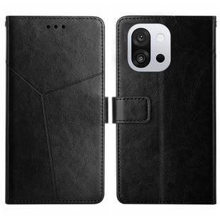 For OnePlus 13T Y-shaped Pattern Flip Leather Phone Case(Black)