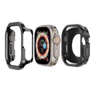 For Apple Watch Ultra 49mm 2-in-1 PC Hybrid TPU Armor Watch Case(Black)