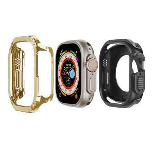 For Apple Watch Ultra 49mm 2-in-1 PC Hybrid TPU Armor Watch Case(Gold)