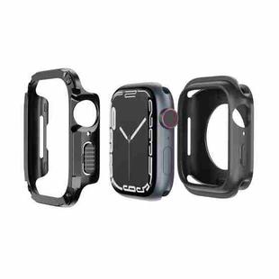 For Apple Watch Series 8 / 7 45mm 2-in-1 PC Hybrid TPU Armor Watch Case(Black)