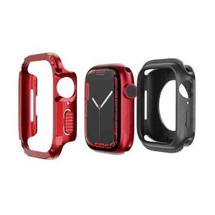 For Apple Watch Series 8 / 7 45mm 2-in-1 PC Hybrid TPU Armor Watch Case(Red)