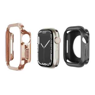 For Apple Watch Series 8 / 7 45mm 2-in-1 PC Hybrid TPU Armor Watch Case(Rose Gold)