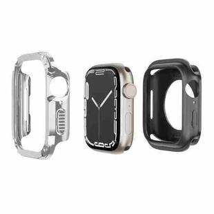 For Apple Watch Series 8 / 7 45mm 2-in-1 PC Hybrid TPU Armor Watch Case(Silver Gray)