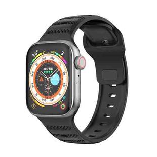 For Apple Watch 7 41mm Dot Texture Fluororubber Watch Band(Black)