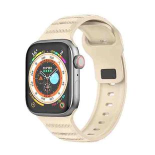 For Apple Watch 7 45mm Dot Texture Fluororubber Watch Band(Starlight)