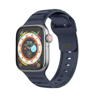 For Apple Watch SE 44mm Dot Texture Fluororubber Watch Band(Midnight Blue)