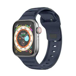 For Apple Watch 4 44mm Dot Texture Fluororubber Watch Band(Midnight Blue)