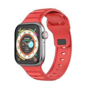 For Apple Watch 3 38mm Dot Texture Fluororubber Watch Band(Red)