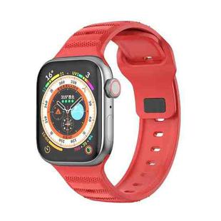 For Apple Watch 2 42mm Dot Texture Fluororubber Watch Band(Red)