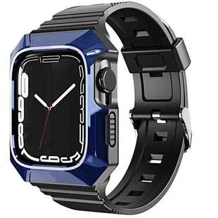 For Apple Watch Ultra 49mm PC Rugged Case Integrated TPU Watch Band(Blue)