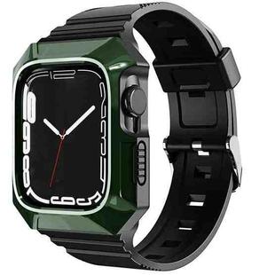 For Apple Watch 8 41mm PC Rugged Case Integrated TPU Watch Band(Green)