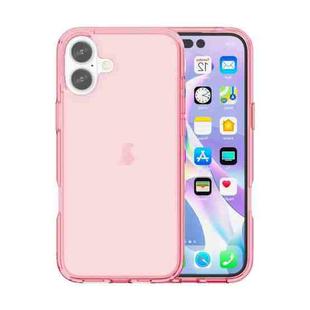 For iPhone 16 Plus Shockproof Terminator Transparent Phone Case(Pink)