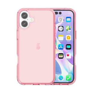 For iPhone 16 Shockproof Terminator Transparent Phone Case(Pink)