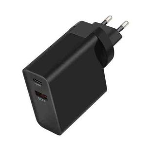 GVDA 65W USB+USB-C/Type-C Fast Charger, EU / US Plug(Black)
