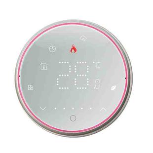 BHT-6001GAL 95-240V AC 5A Smart Round Thermostat Water Heating LED Thermostat Without WiFi(White)