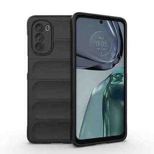 For Motorola Moto G62 5G Magic Shield TPU + Flannel Phone Case(Black)