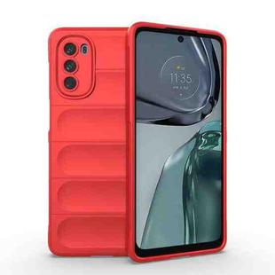 For Motorola Moto G62 5G Magic Shield TPU + Flannel Phone Case(Red)