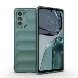 For Motorola Moto G62 5G Magic Shield TPU + Flannel Phone Case(Dark Green)