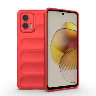 For Motorola Moto G73 5G Magic Shield TPU + Flannel Phone Case(Red)