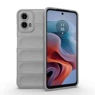 For Motorola Moto G34 5G Magic Shield TPU + Flannel Phone Case(Grey)