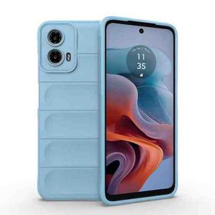 For Motorola Moto G34 5G Magic Shield TPU + Flannel Phone Case(Light Blue)