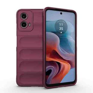 For Motorola Moto G34 5G Magic Shield TPU + Flannel Phone Case(Wine Red)
