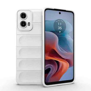 For Motorola Moto G34 5G Magic Shield TPU + Flannel Phone Case(White)