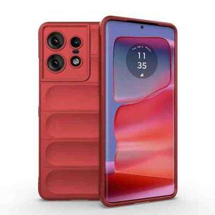 For Motorola Edge 50 Pro 5G Global Magic Shield TPU + Flannel Phone Case(Red)