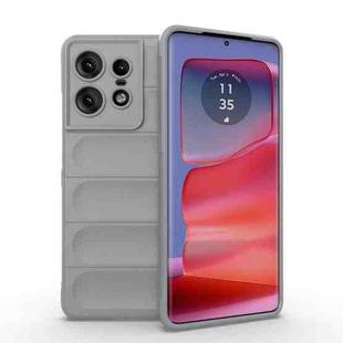 For Motorola Edge 50 Pro 5G Global Magic Shield TPU + Flannel Phone Case(Grey)