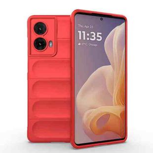 For Motorola Moto G85 5G Global Magic Shield TPU + Flannel Phone Case(Red)