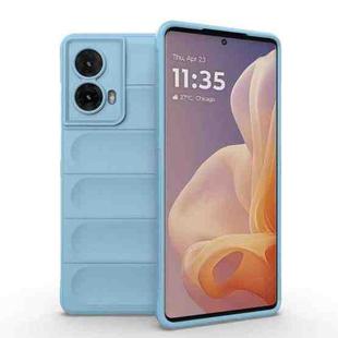 For Motorola Moto G85 5G Global Magic Shield TPU + Flannel Phone Case(Light Blue)