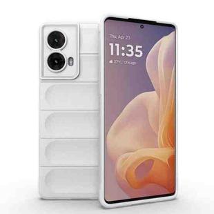 For Motorola Moto G85 5G Global Magic Shield TPU + Flannel Phone Case(White)