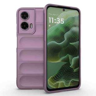 For Motorola Moto G35 5G Global Magic Shield TPU + Flannel Phone Case(Purple)