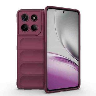 For Motorola Edge 60 Stylus 5G Global Magic Shield TPU + Flannel Phone Case(Wine Red)