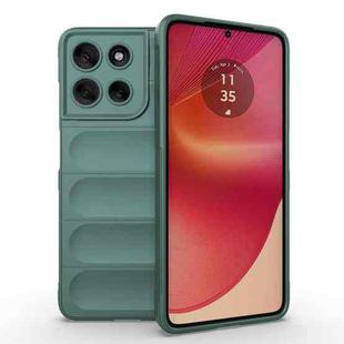 For Motorola Moto G56 5G Magic Shield TPU + Flannel Phone Case(Dark Green)