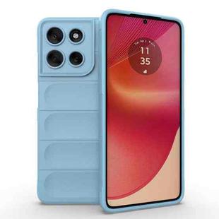 For Motorola Moto G56 5G Magic Shield TPU + Flannel Phone Case(Light Blue)