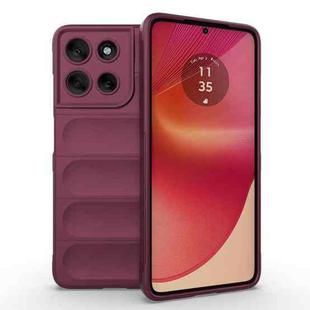 For Motorola Moto G56 5G Magic Shield TPU + Flannel Phone Case(Wine Red)