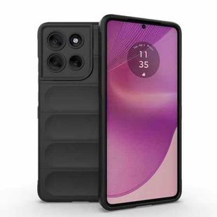 For Motorola Moto G86 5G Magic Shield TPU + Flannel Phone Case(Black)