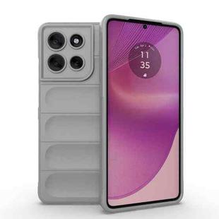 For Motorola Moto G86 5G Magic Shield TPU + Flannel Phone Case(Grey)