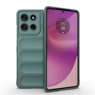 For Motorola Moto G86 5G Magic Shield TPU + Flannel Phone Case(Dark Green)