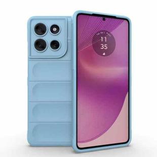 For Motorola Moto G86 5G Magic Shield TPU + Flannel Phone Case(Light Blue)