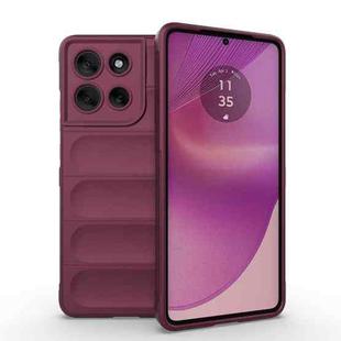 For Motorola Moto G86 5G Magic Shield TPU + Flannel Phone Case(Wine Red)