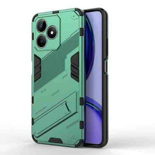 For Realme C53 4G Punk Armor 2 in 1 PC + TPU Phone Case with Holder(Green)