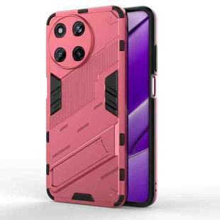 For Realme 11 4G Global Punk Armor 2 in 1 PC + TPU Phone Case with Holder(Light Red)